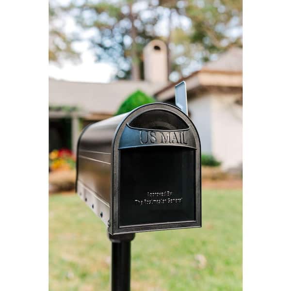 Architectural Mailboxes Carlisle Black, Medium, Steel, Post Mount