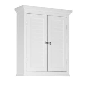Simon 20 in. W x 24 in. H x 7 in. D Bathroom Storage Wall Cabinet with 2 Shutter Doors in White