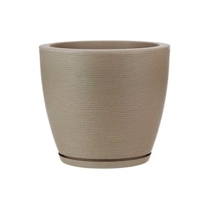 Amsterdan Extra Small Beige Stone Effect Plastic Resin Indoor and Outdoor Planter Bowl