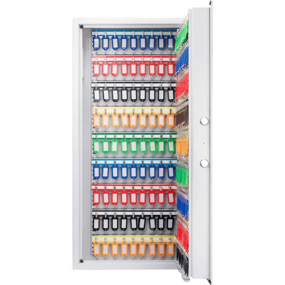 White Steel Digital Keypad Wall Safe with 180 Key Capacity