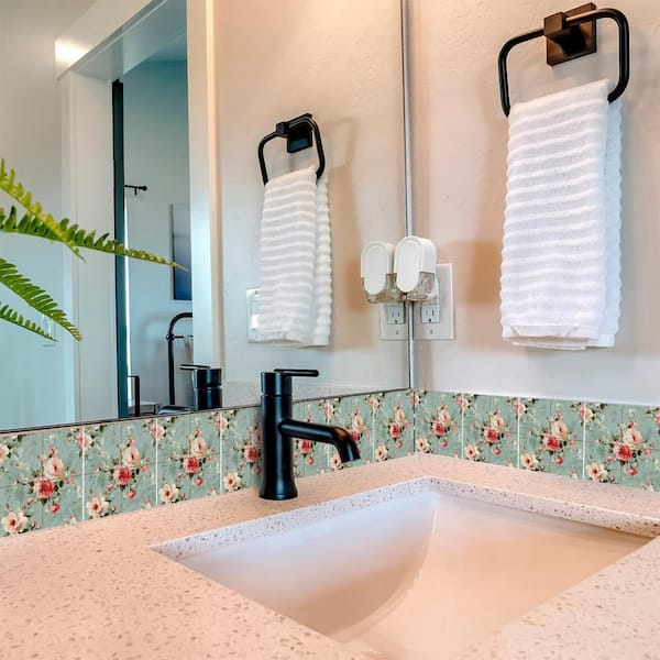Red and Green L45 12 in. x 12 in. Vinyl Peel and Stick Tile (24 Tiles, 24 sq. ft. /Box)