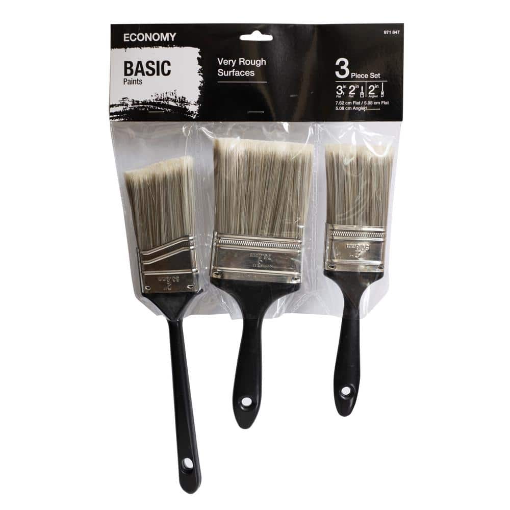 ValueMax Utility Paint Brushes Set 7-Pack, Includes Flat/ Angled Paint Brushes, Small Paintbrush, Birch Wood Handle, Thick Bristle, House Paint V004900A
