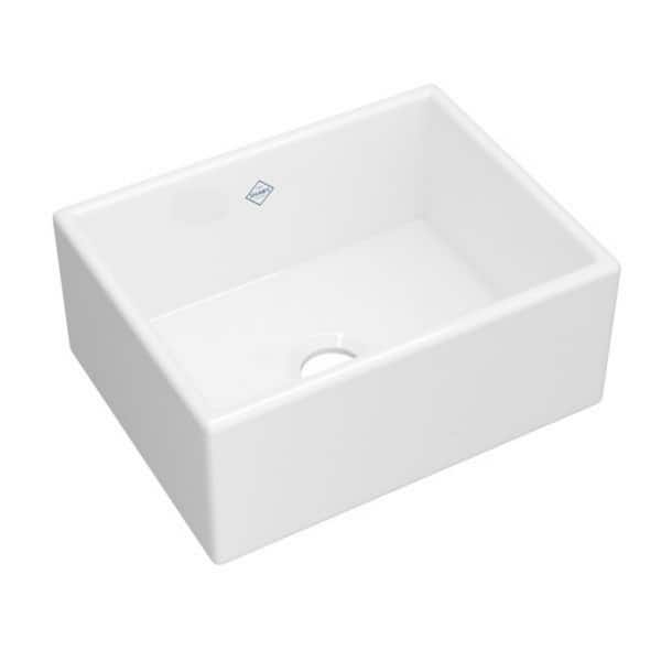 ROHL Shaker 24 in. Farmhouse/Apron-Front Single Bowl Fireclay Kitchen Sink in White
