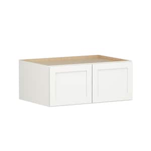 Shaker Full Overlay 36 in. W. x 24 in. D x 15 in. H Plywood Assembled Wall Kitchen Cabinet in Linen White