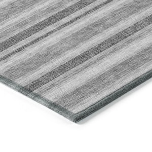 Chantille ACN531 Silver 2 ft. 3 in. x 7 ft. 6 in. Machine Washable Indoor/Outdoor Geometric Runner Rug