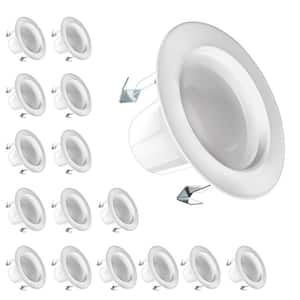 4 in. Integrated LED White Retrofit Recessed Light Trim Dimmable CEC Downlight Selectable CCT, 16-Pack