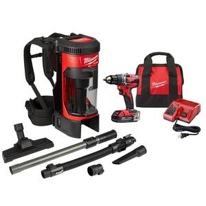 M18 FUEL 18-Volt Lithium-Ion Brushless 1 Gal. Cordless 3-in-1 Backpack Vacuum with M18 1/2 in. Compact Drill/Driver Kit