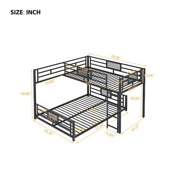 bunki Yiekholo Contemporary Twin Study Loft Bed with Desk and