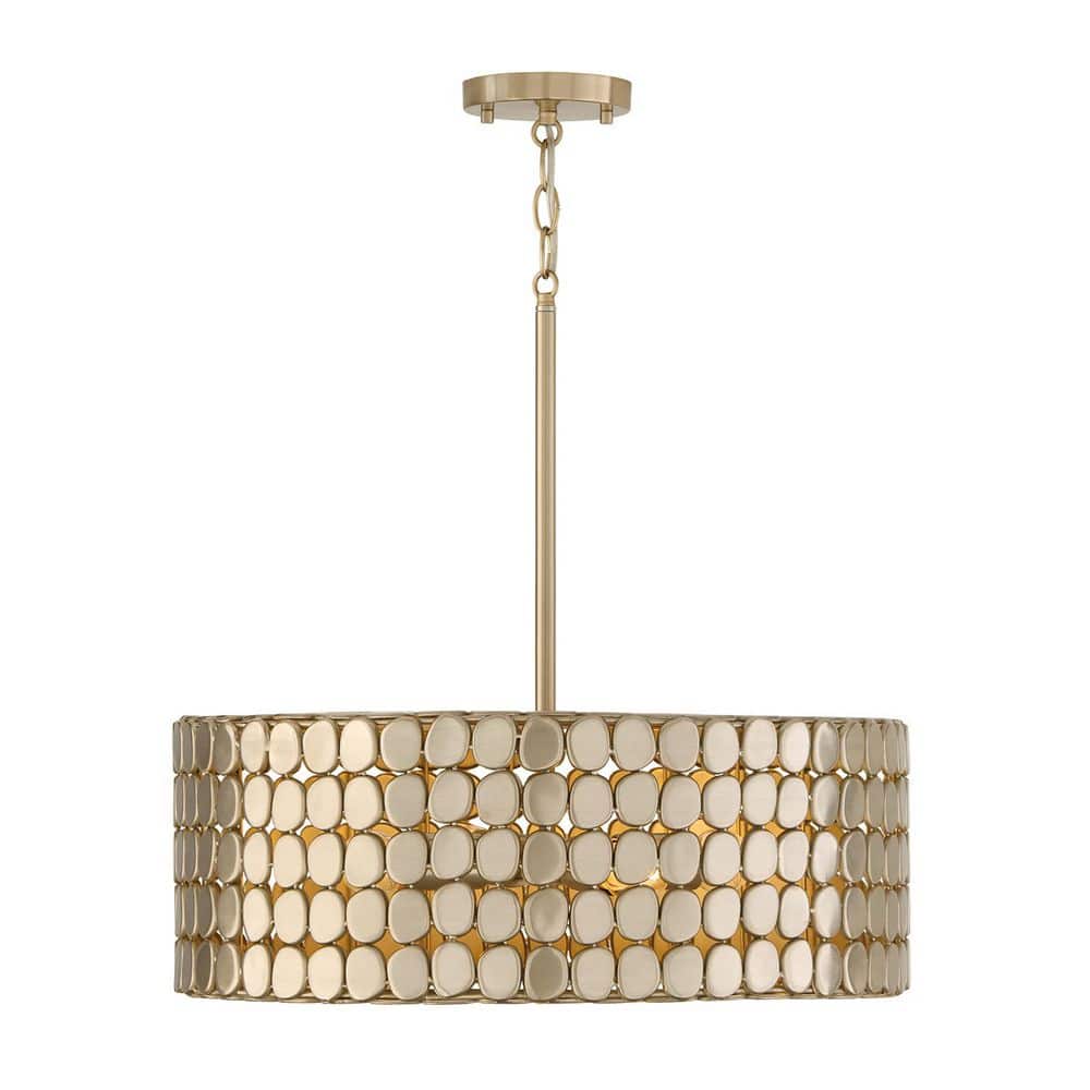 Eliana 100-Watt 1-Light Champagne Brass Medallion Medium Pendant Light with No Bulbs Included price history on PriceWatchPro