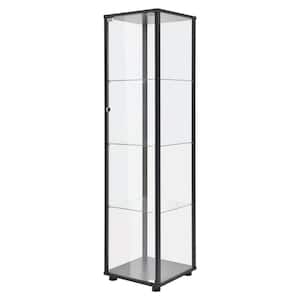 Black Glass Classic Cabinet with 4 Shelves