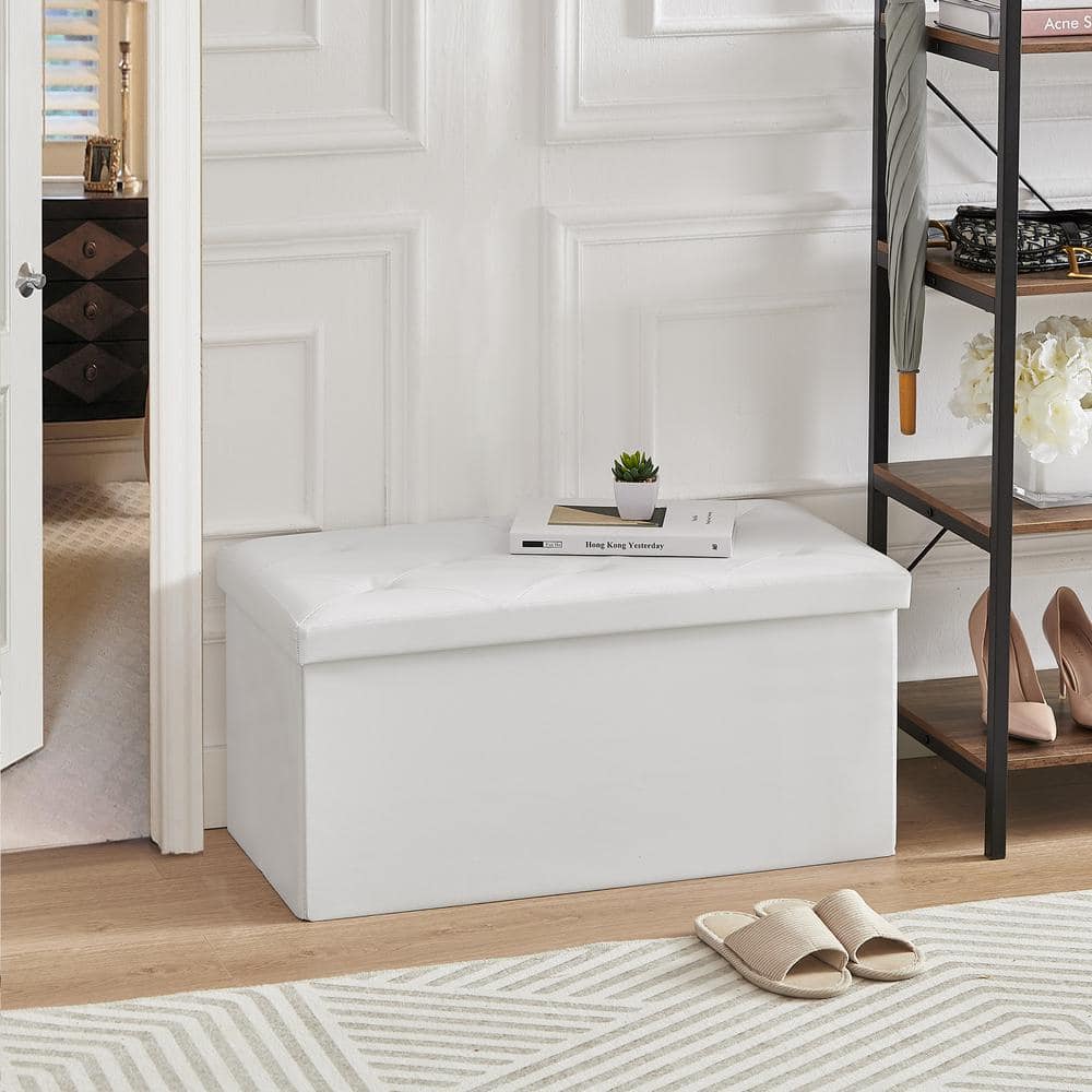 Small white ottoman discount