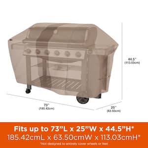 Monterey Water Resistant 6-Burner Grill Cover, 73 in. W x 25 in. D x 44.5 in. H, Large, Beige