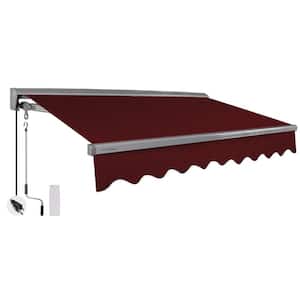 13 ft. Classic Series Semi-Cassette Electric w/Remote Retractable Patio Awning, Burgundy (10 ft. Projection)