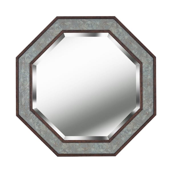 Manor Brook Medium Oval Gray Modern Mirror (34 in. H x 34 in. W)