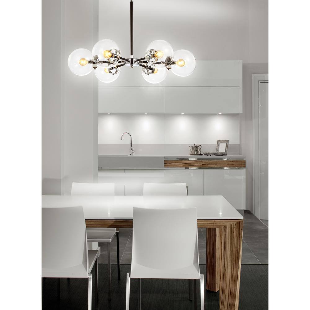 Jonathan Y Caleb 28" Black Chrome Sputnik Chandelier