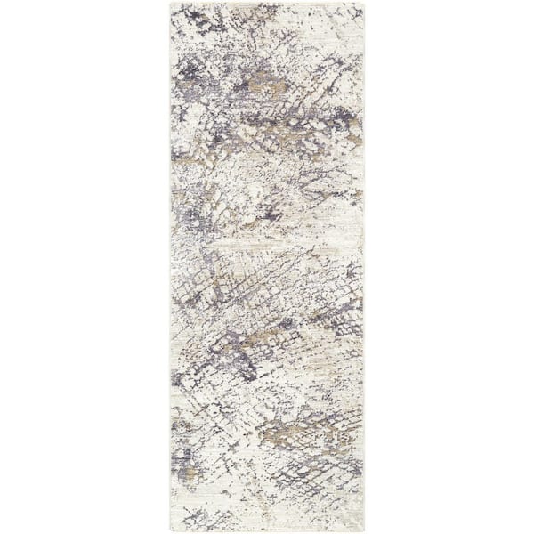 Gakko 2 ft. W x 10 ft. L Indoor Runner Machine Woven Rug ,Gray