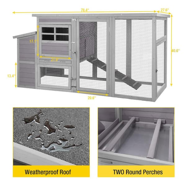 aivituvin Large Chicken House Outdoor Chicken Coop for 2-3 Hens