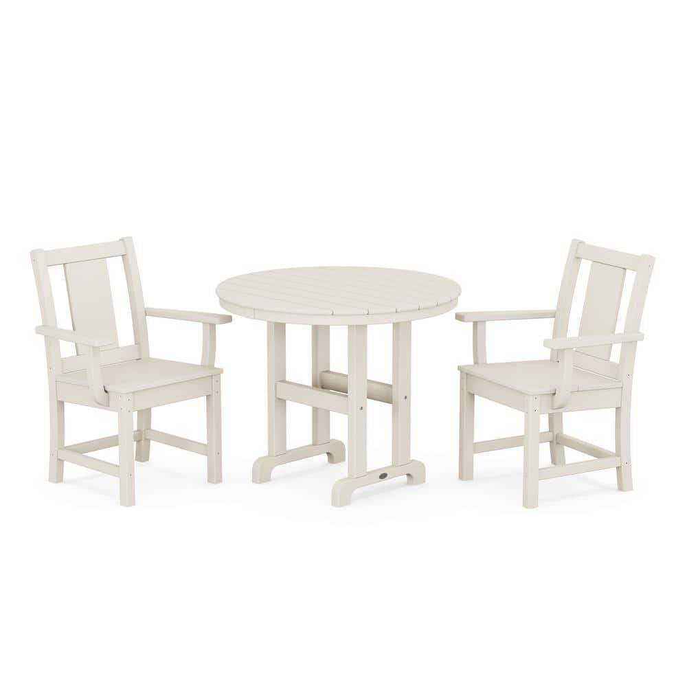 Prairie Sand 3-Piece Plastic Farmhouse Outdoor Bistro Set -  POLYWOOD, PWS2121-1-SA