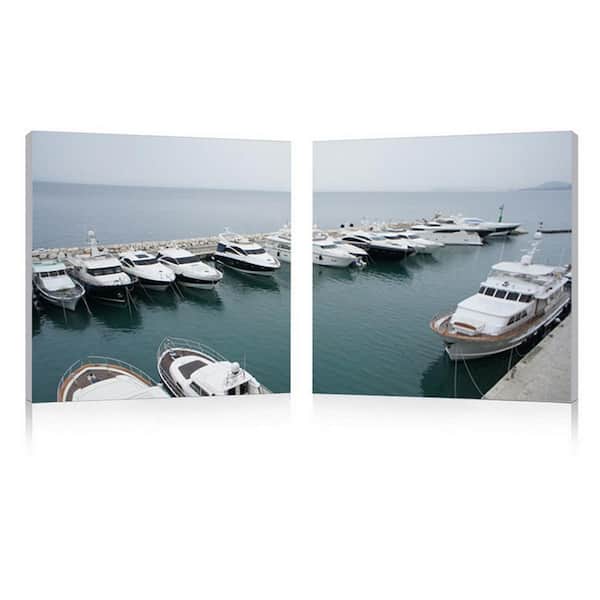 Baxton Studio Yacht Congregation Unframed Photography Wall Art 19.68 in. x 19.68 in