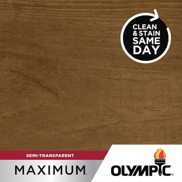 Olympic Maximum 1 gal. Light Mocha Semi-Transparent Exterior Stain and Sealant in One Low VOC