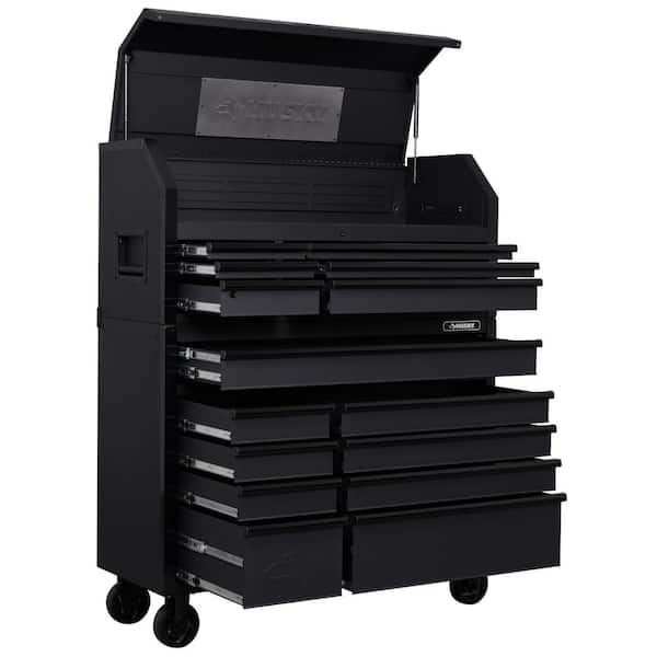 Husky Tool Storage 52 in. W Heavy Duty Matte Black Tool Chest Combo  H52CH6TR9HDV4 - The Home Depot