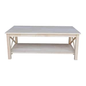 Hampton 46 in. Unfinished Rectangle Wood Top Coffee Table