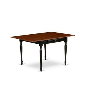 3-Piece Black and Cherry Finish Solid Wood Top With Dropleaf Dining Table Set