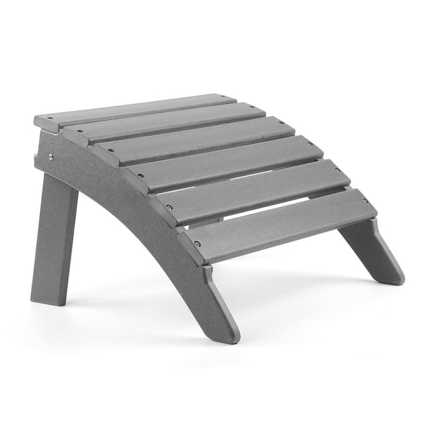 Phewnyzo ‎21 in. x 18 in. x 13.2 in. Grey Plastic For Outdoor Ottoman Foot Rest