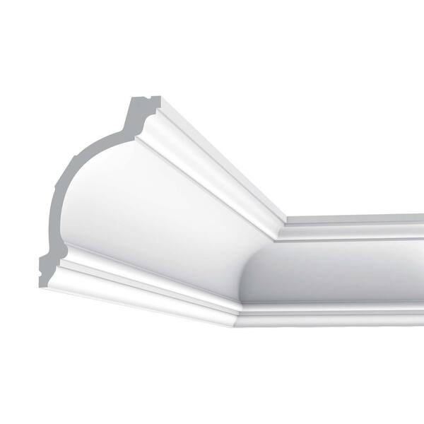 ORAC DECOR 4 in. x 6-1/8 in. x 78-3/4 in. Primed White Plain Polyurethane Crown Moulding (12-Pack)