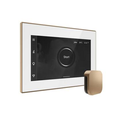 XDream Steam Shower Control Package with iSteamX Control and Steamhead in White Brushed Bronze