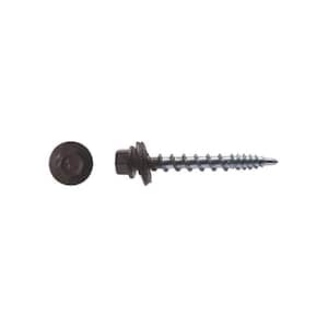 #10 x 1-1/2 in. Cocoa Brown Hex Washer Head Metal to Wood Screw (500-Pack)