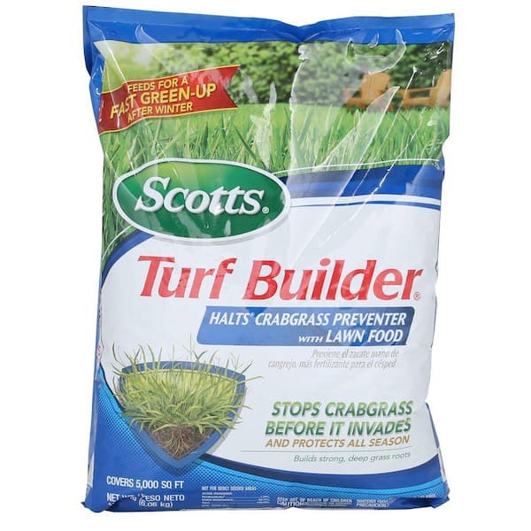 Scotts Turf Builder Halts Crabgrass Preventer Lawn Fertilizer For Multiple Grass Types 5000 sq ft