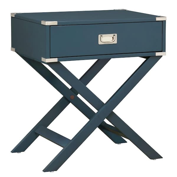Unbranded Wenderson 1-Drawer Bluesteel Nightstand