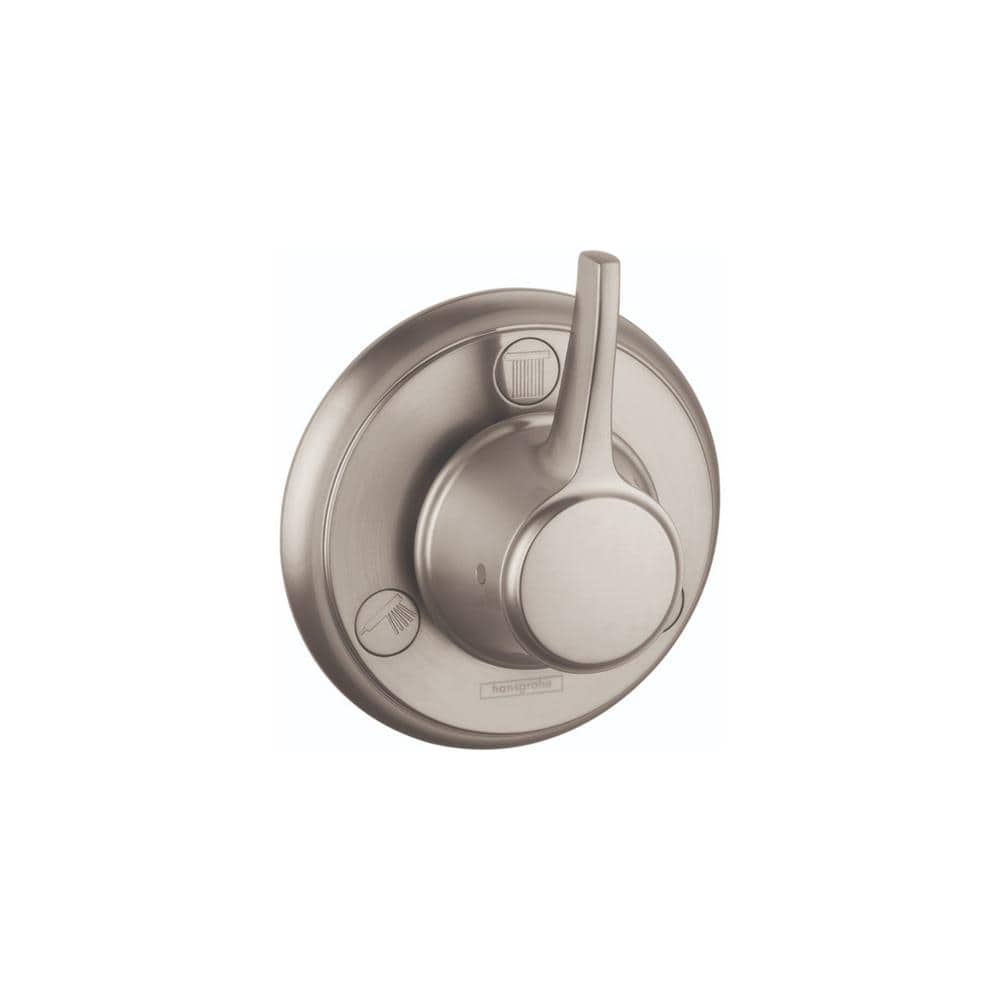 Brushed Nickel Wall-Mounted Shower Lever Trim