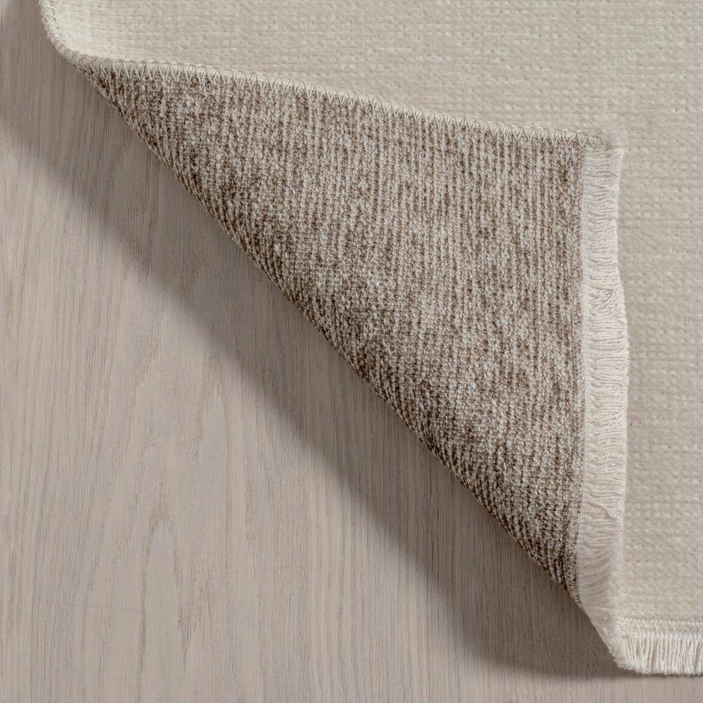 Sofya Beige Abstract Striped Reversible Machine Washable Area Rug