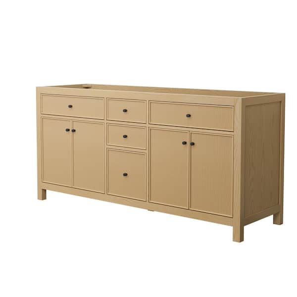Pendry 71.25 in. Bath Vanity Cabinet without Top in Tanned Oak Assembled