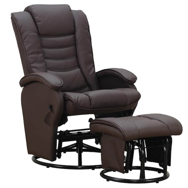 leather glider rocker recliner chair with ottoman