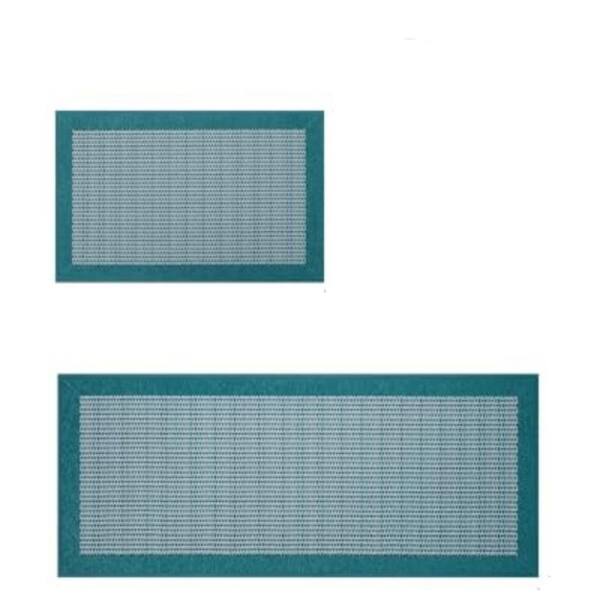 Teal 32 in. x 20 in. & 30 in. x 72 in. Non Slip, Washable, Absorbent Indoor Kitchen Mat