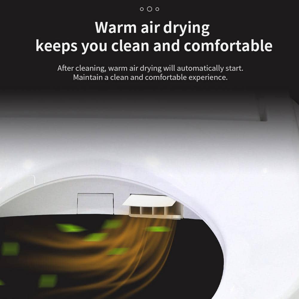 White Polypropylene Electric Smart Bidet Toilet Seat with Heated Seat and Remote