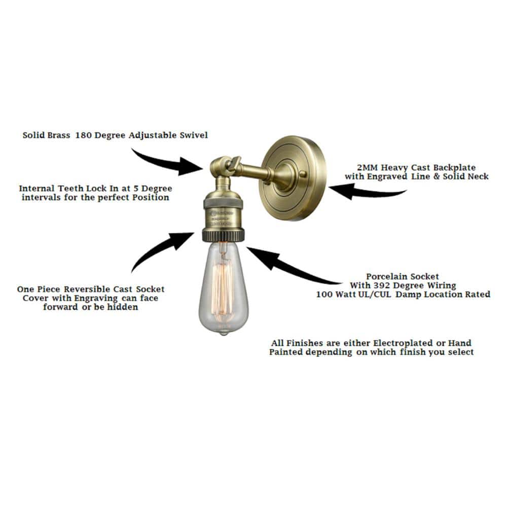 Antique Brass Dimmable Small Bell Sconce