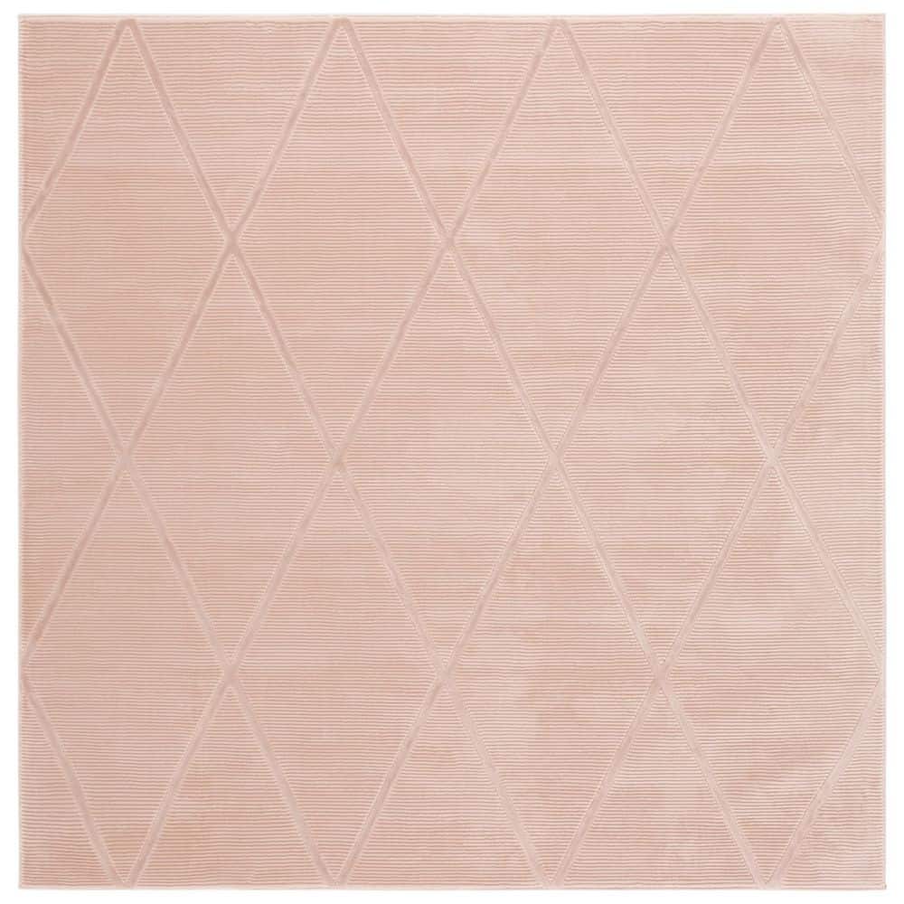 SAFAVIEH Revive 7 ft. x 7 ft. Pink Diamond Solid Square Area Rug ...