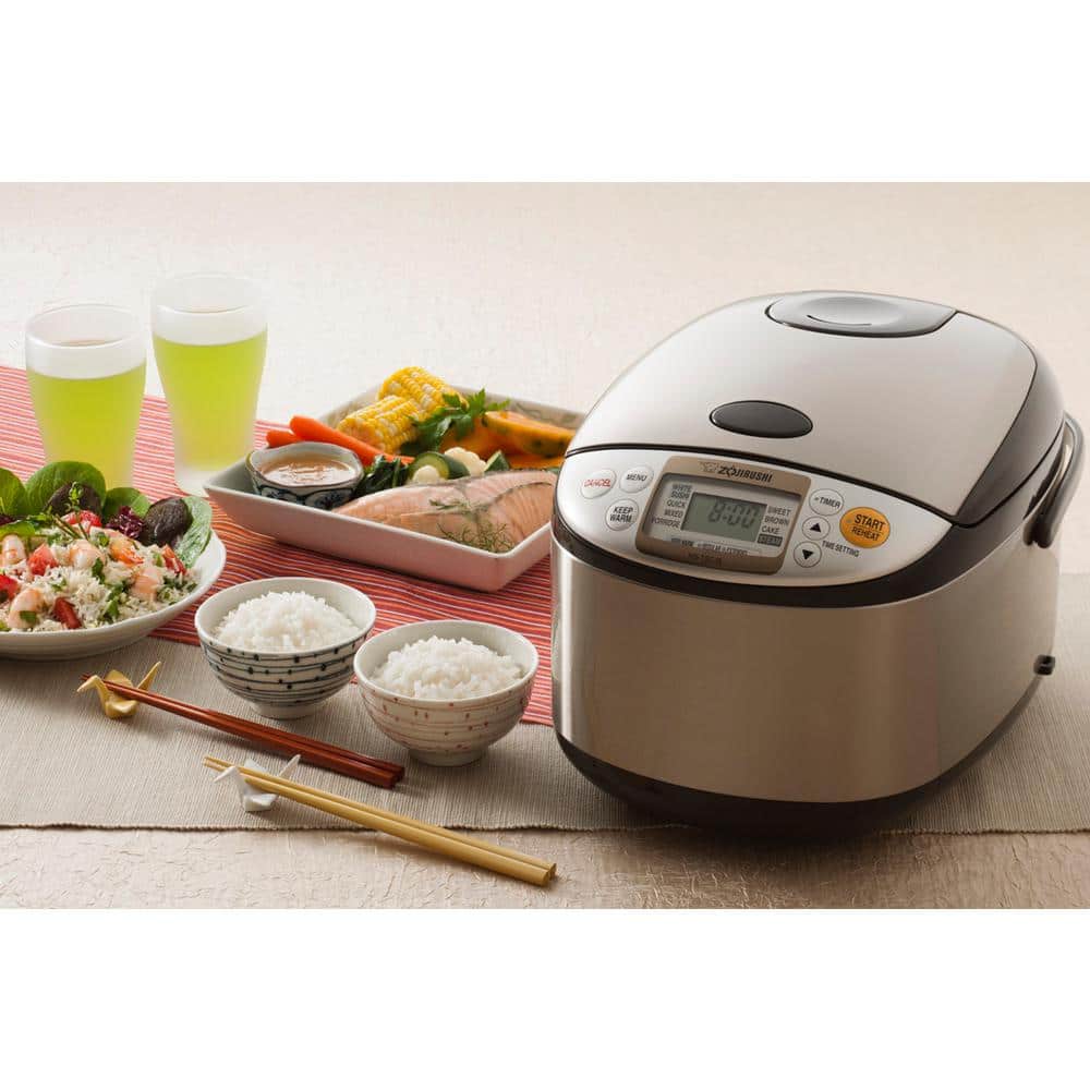 Stainless Steel 10-Cup Electric Rice Cooker with Steamer