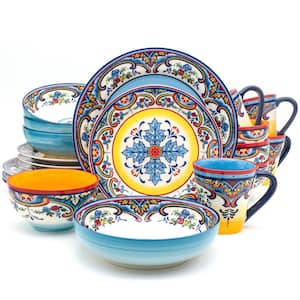 Zanzibar 20-Piece Patterned Multicolor/Spanish Floral Design Ceramic (Service for 4)