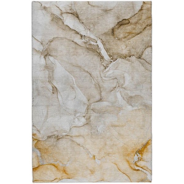 Dream Shag Premium Machine Washable Abstract ADS516 Brown 10 ft. x 14 ft. Area Rug