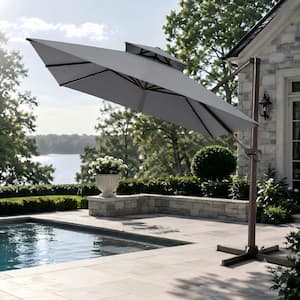 blue wave santorini ii offset patio umbrella Outsunny 10 ft with Cover, Navy allowing air to escape freely and preventing the umbrella from inverting during windy days Island Umbrella, Lanai 9-ft Half