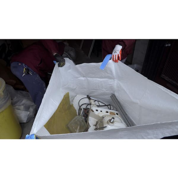 AWP 89-Gallons White Outdoor Polypropylene Construction Flap Tie Trash Bag  at