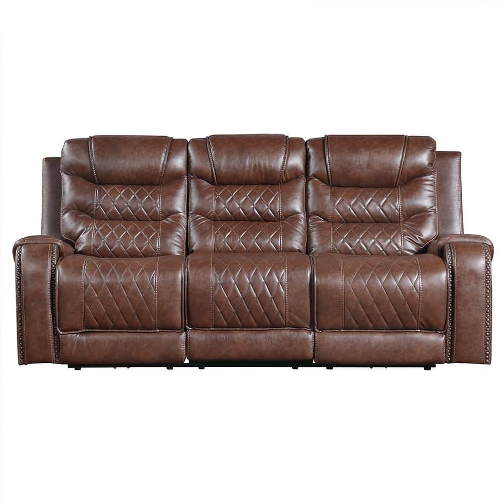 Lazzara Bergen 86.5 in. W Straight Arm Faux Leather