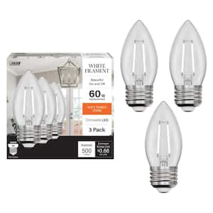Feit Electric 25-Watt Equivalent B10 E12 Candelabra Dim White