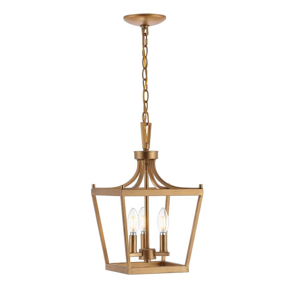 Larton 4-Watt 3-Light Gold Pendant Light with Metal Shade