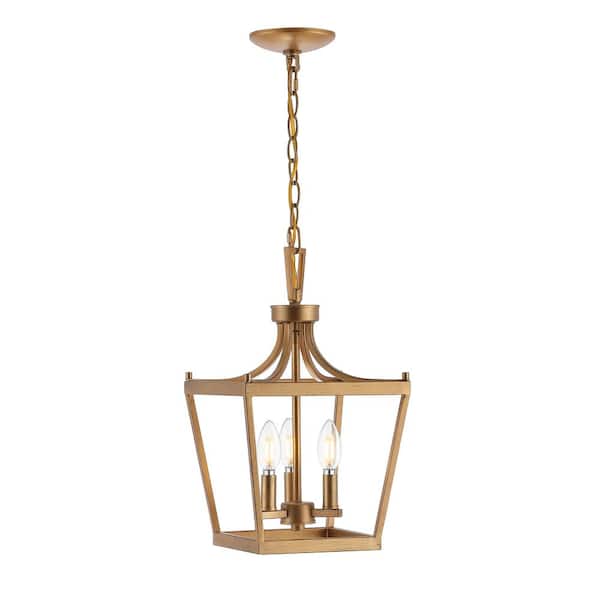SAFAVIEH Larton 4-Watt 3-Light Gold Pendant Light with Metal Shade